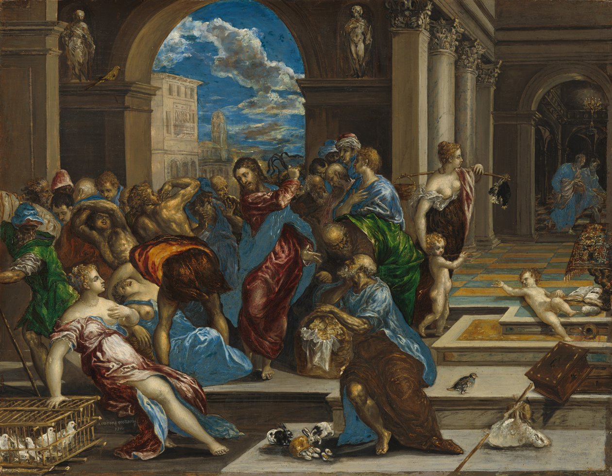 Kristus puhdistaa temppelin tekijältä El Greco