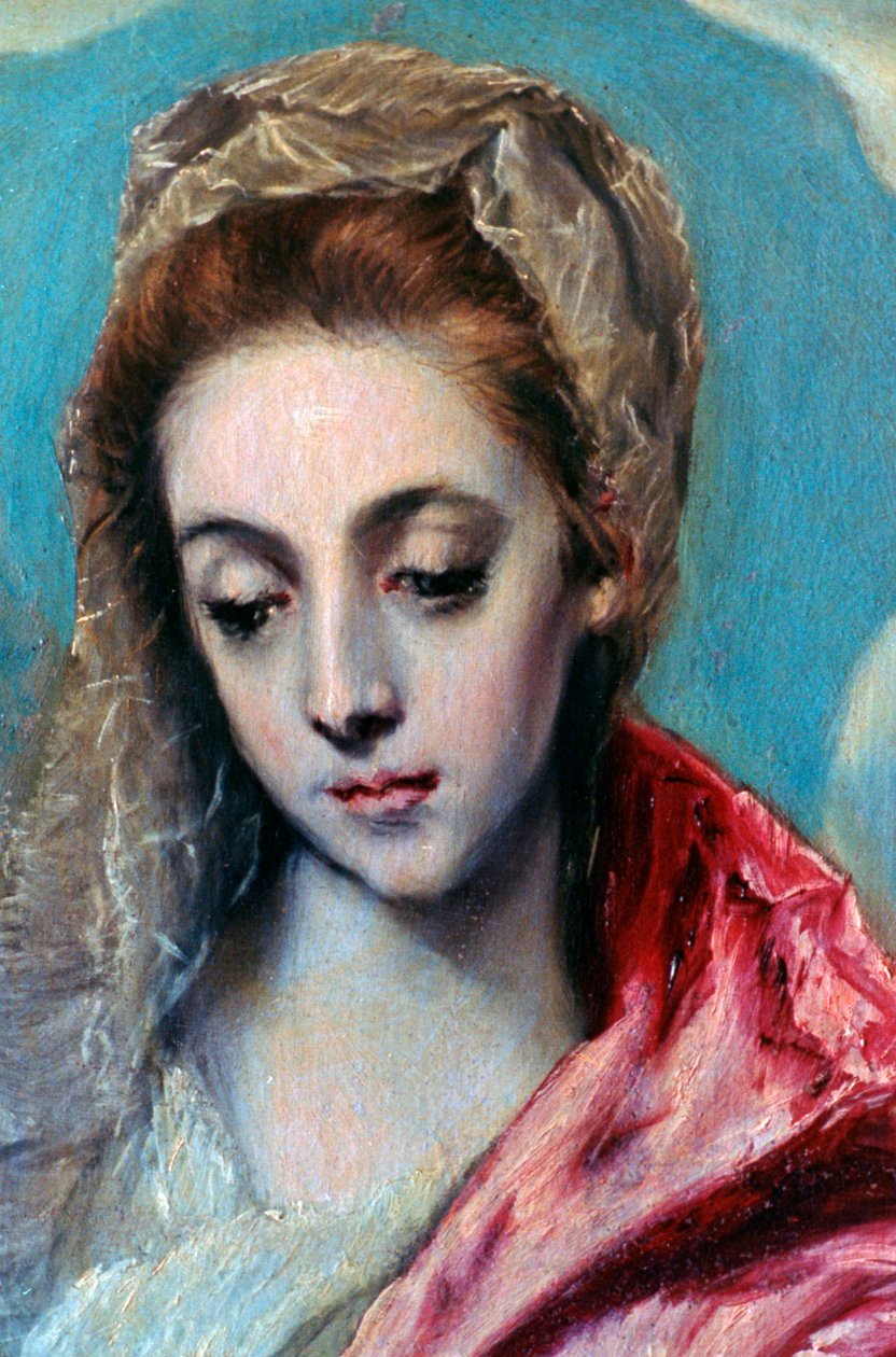 Pyhä perhe Pyhän Annan yksityiskohdalla, c1590-1595 tekijältä El Greco