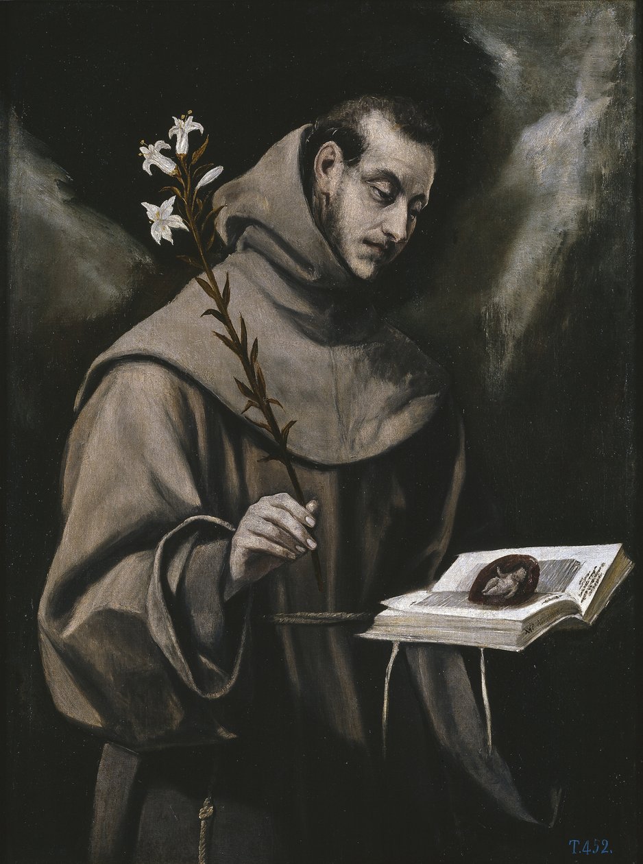 Pyhä Antonius Padovalainen, n. 1580 tekijältä El Greco