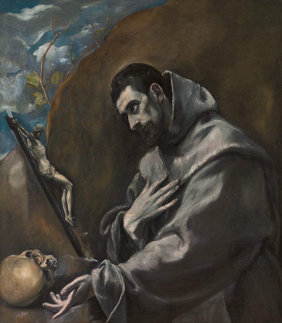 Pyhä Franciscus Assisilainen meditaatiossa tekijältä El Greco