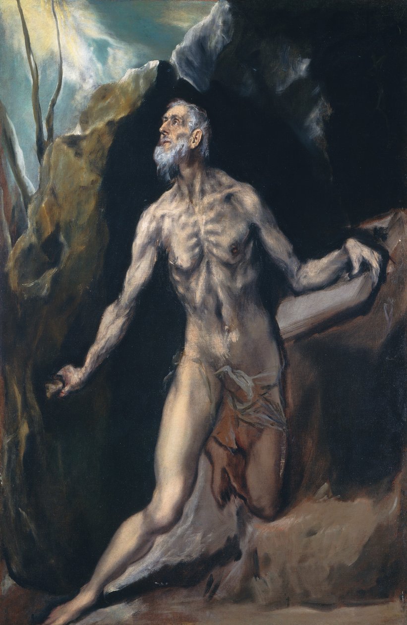 Pyhä Hieronymus, n. 16101614. tekijältä El Greco