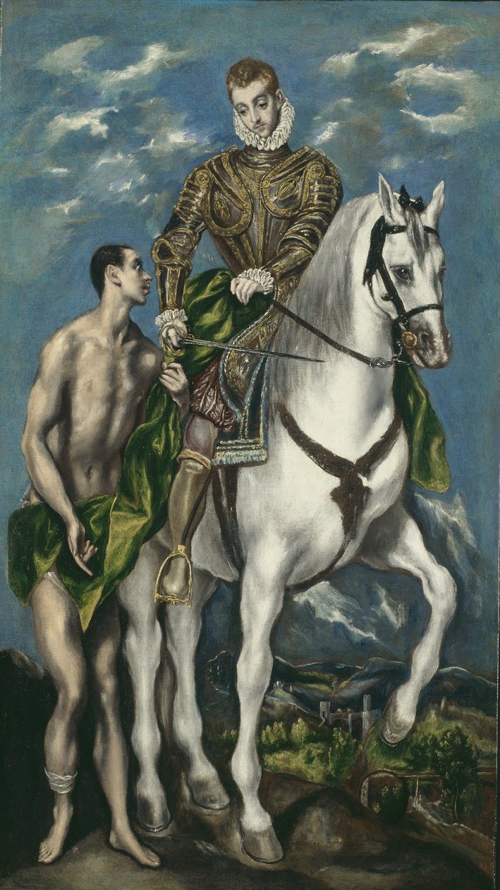 Pyhä Martinus ja kerjäläinen, 1597-1600 tekijältä El Greco