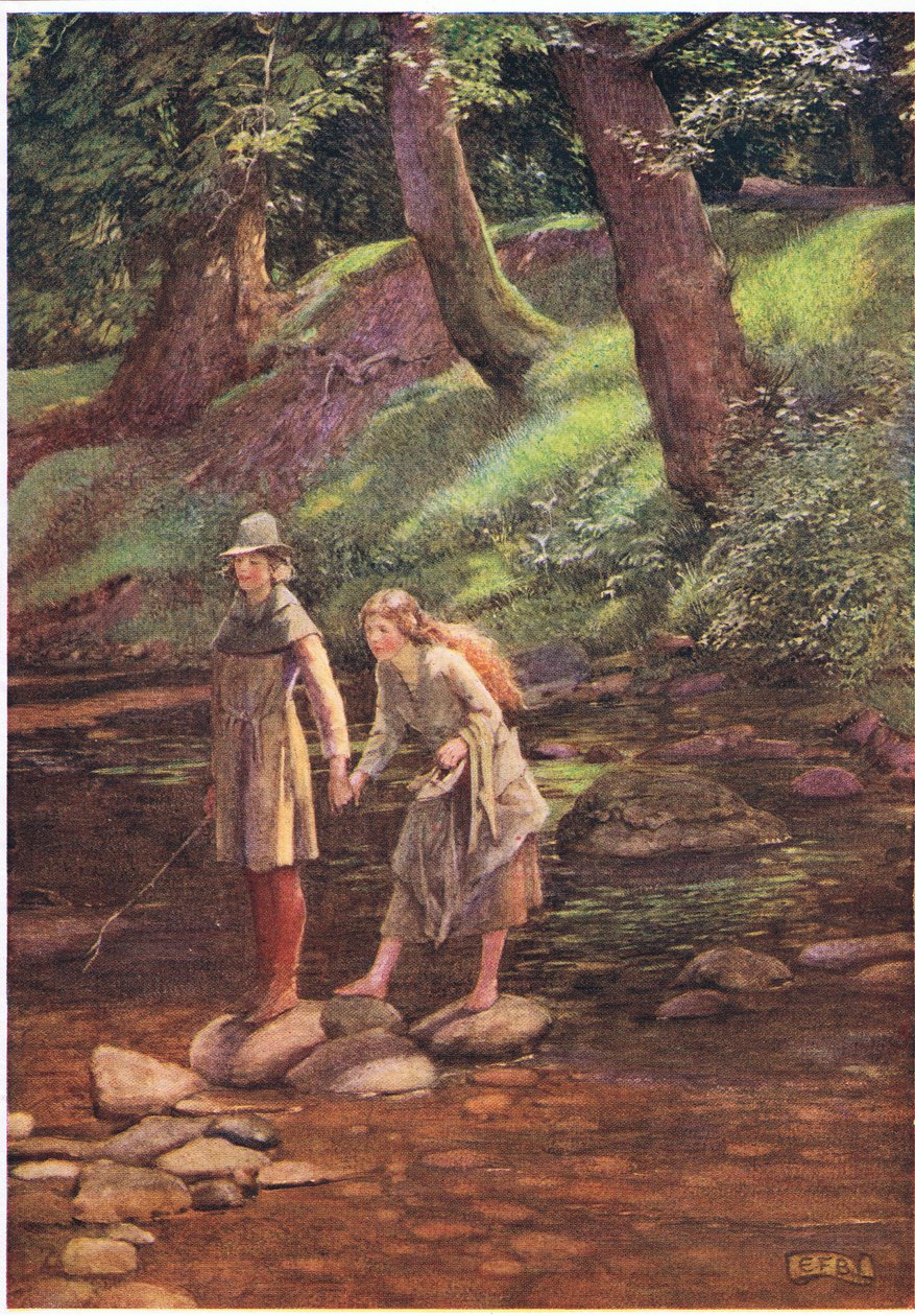 Rosalind ja Celia (litho) tekijältä Eleanor Fortescue Brickdale