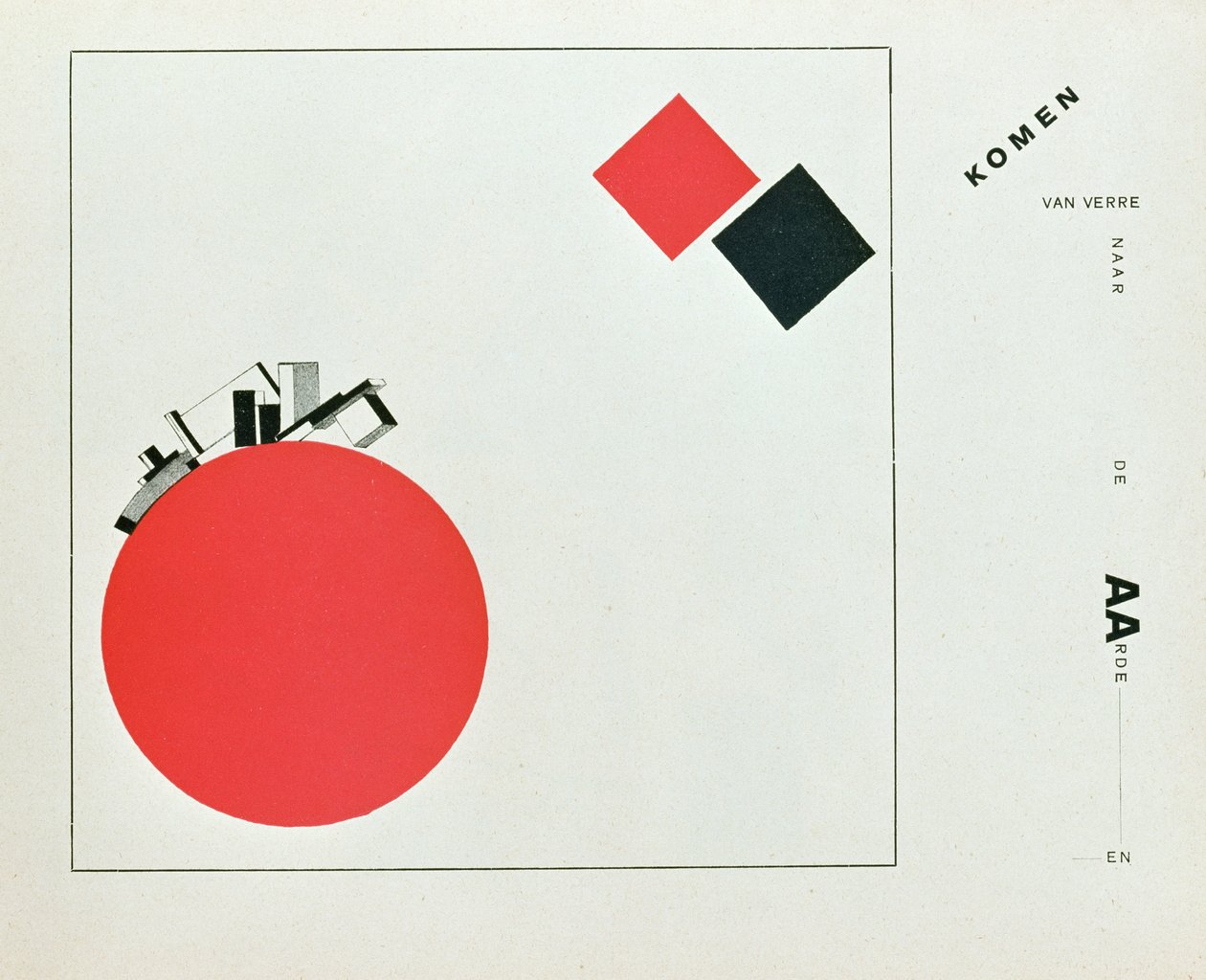Kuvitus "Kahden neliön tarinaan", kirjoittanut taiteilija, pub. Berliinissä, 1922 (painettu kirja) tekijältä Eliezer Markowich Lissitzky