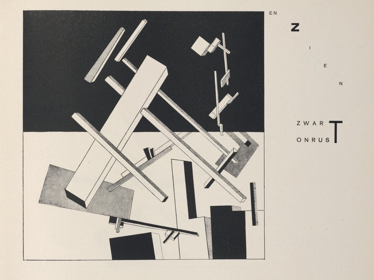 Tietoja kahdesta neliöstä, 1922. tekijältä Eliezer Markowich Lissitzky