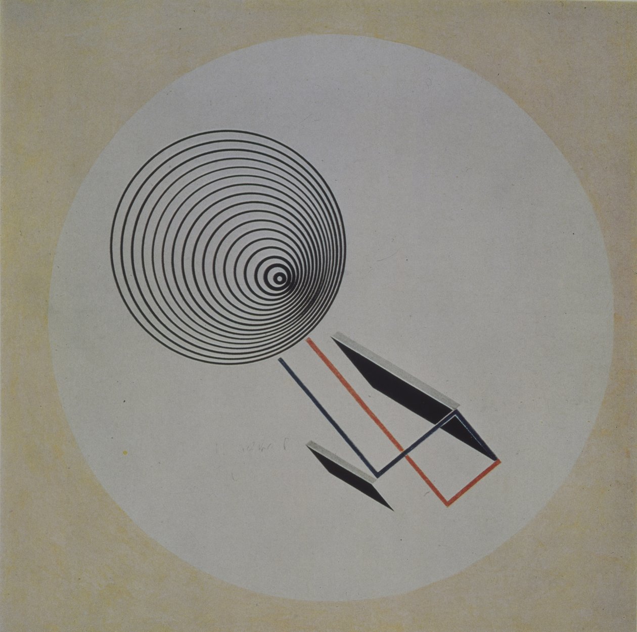 Proun 93. Kelluva spiraali, 1924 tekijältä Eliezer Markowich Lissitzky
