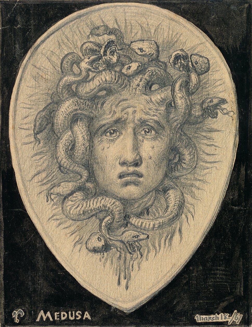 Medusa, 1867 (kynä ja muste paperille) tekijältä Elihu Vedder