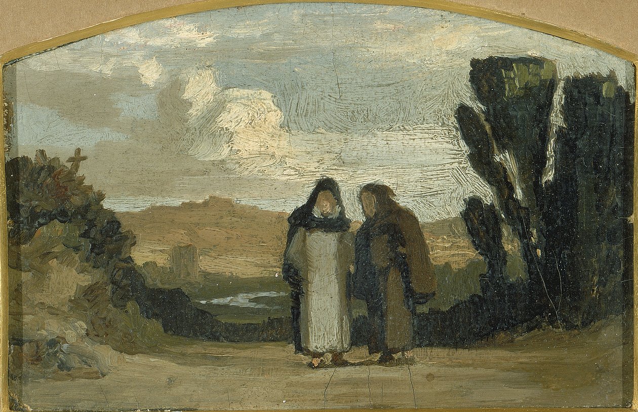 Munkit Appian tiellä, n. 1865. tekijältä Elihu Vedder