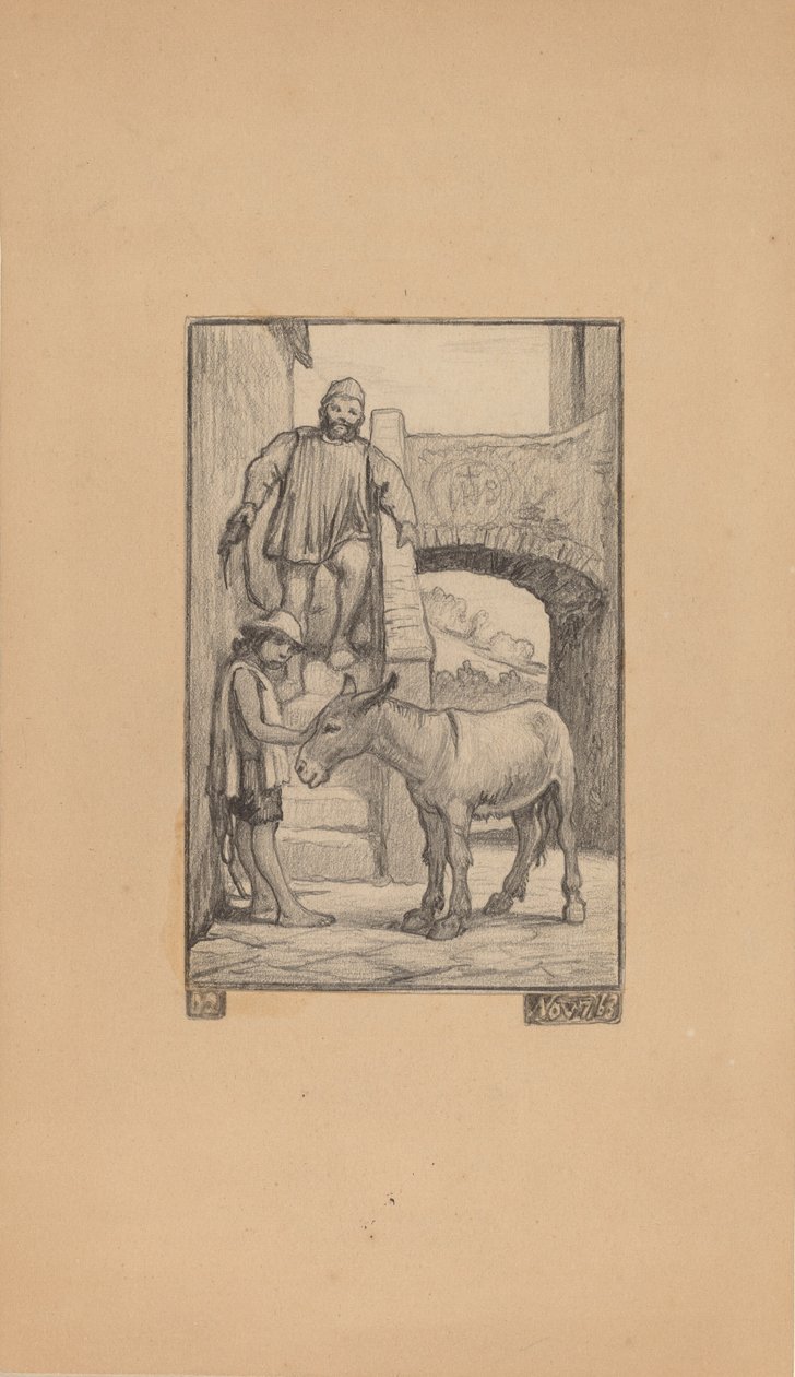 Poika ja aasi, 1863. tekijältä Elihu Vedder