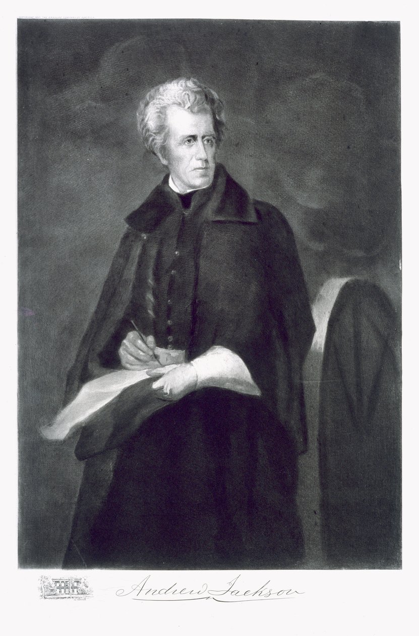 Andrew Jackson, Yhdysvaltain 7. presidentti, pub. 1901 (syväpaino) tekijältä Eliphalet Frazer Andrews