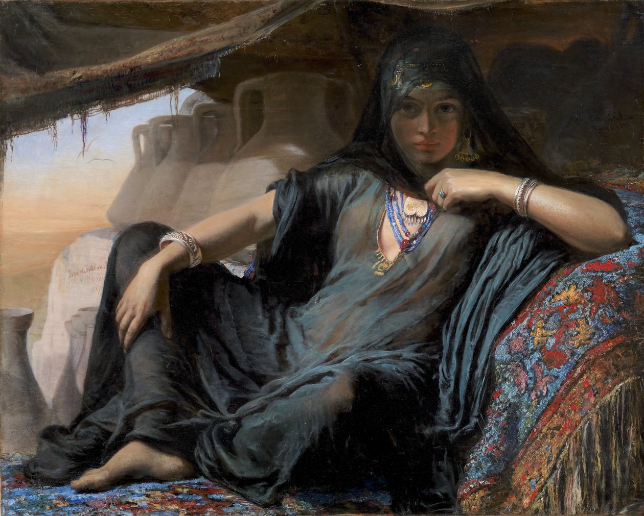 Egyptiläinen ruukkumyyjä Gizehissä tekijältä Elisabeth Jerichau Baumann