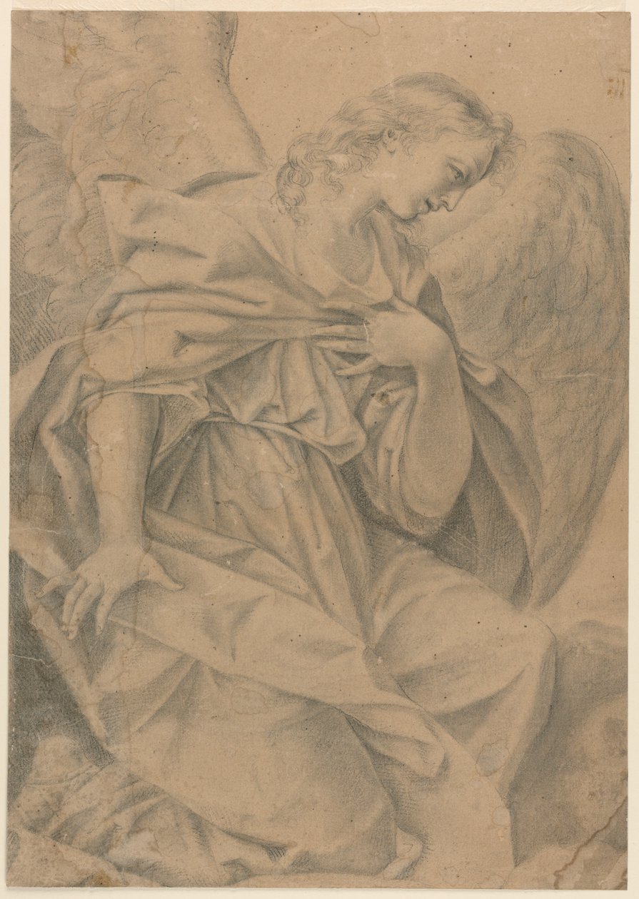 Un angelfinès agenollat tekijältä Elisabetta Sirani
