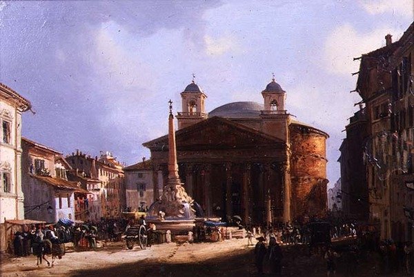 Pantheon, Rooma (öljy paneeliin) tekijältä Elizabeth Hunter Blair