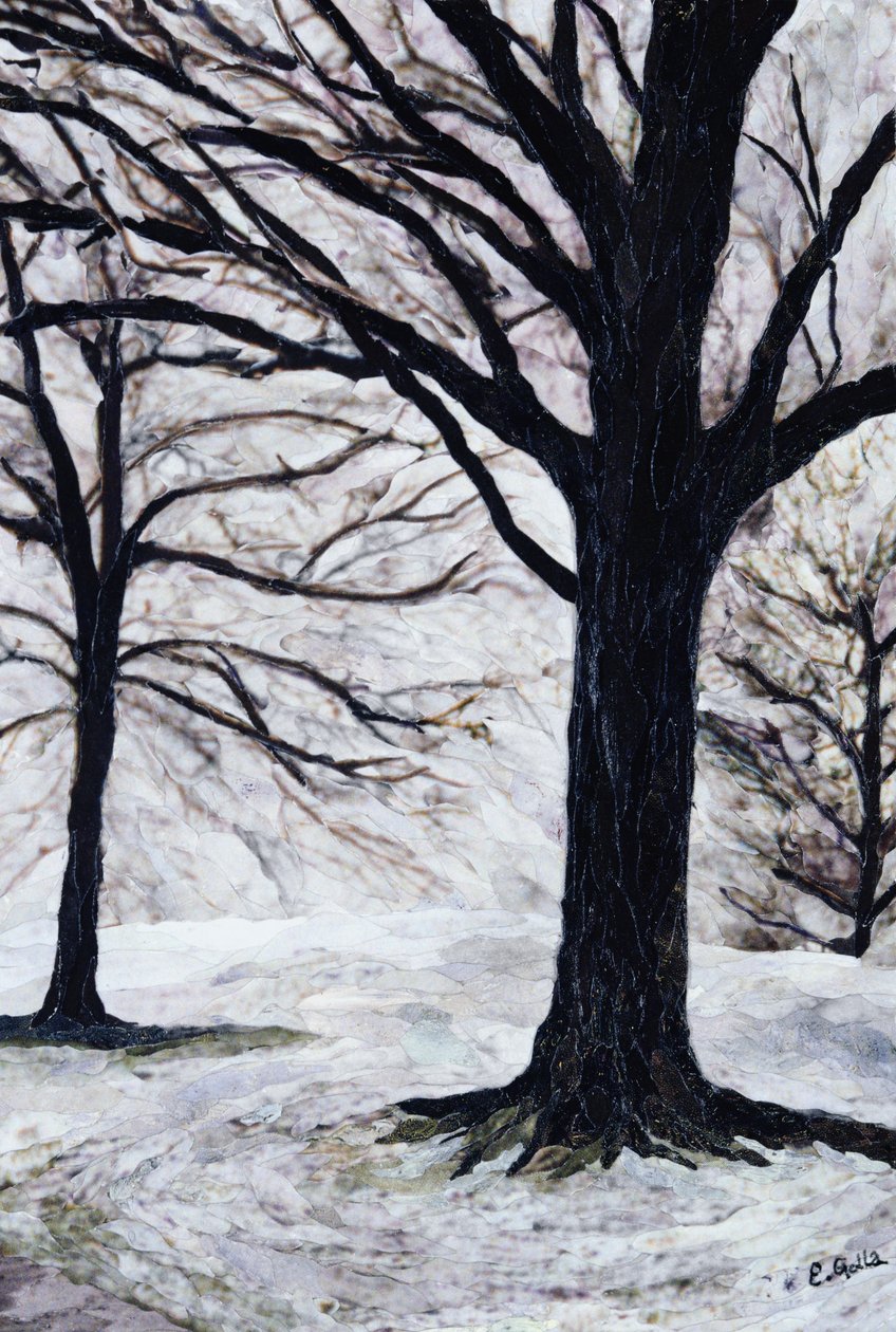 Winter Trees, Greenwich Park, 2004 (paperimosaiikkikollaasi) tekijältä Ellen Golla