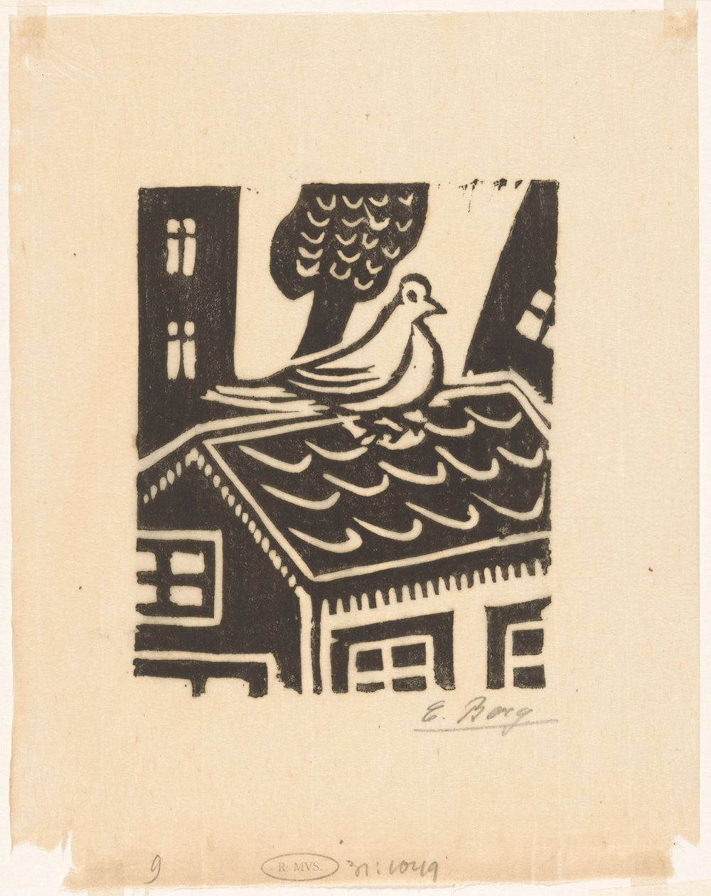 Kyyhkynen katolla tekijältä Else Berg (signed by artist)