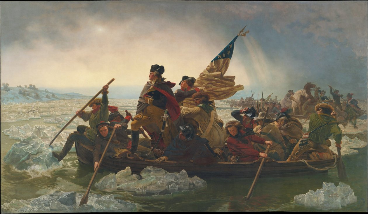 Washington ylittää Delaware-joen, 25. joulukuuta 1776, 1851 (kopio vuonna 1848 maalatusta alkuperäisestä) tekijältä Emanuel Gottlieb Leutze