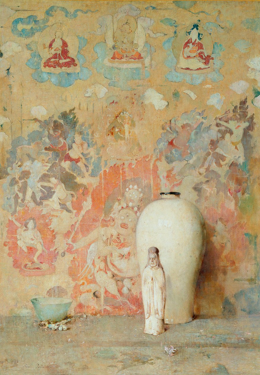 Kuva Thibetistä, n. 1920 tekijältä Emil Carlsen