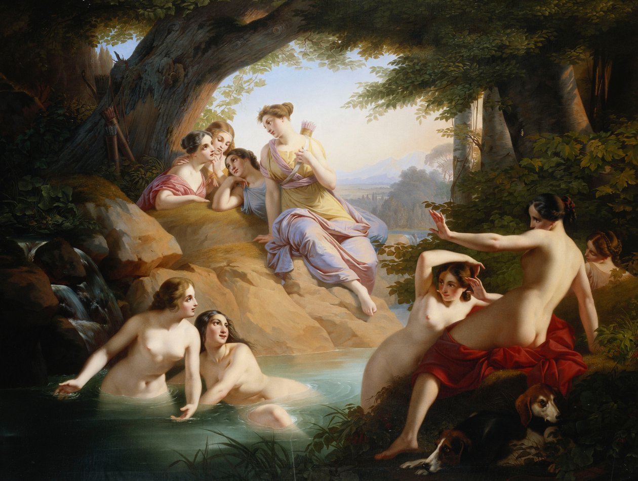 Diana ja nymfit kylpevät, 1846 tekijältä Emil Jacobs