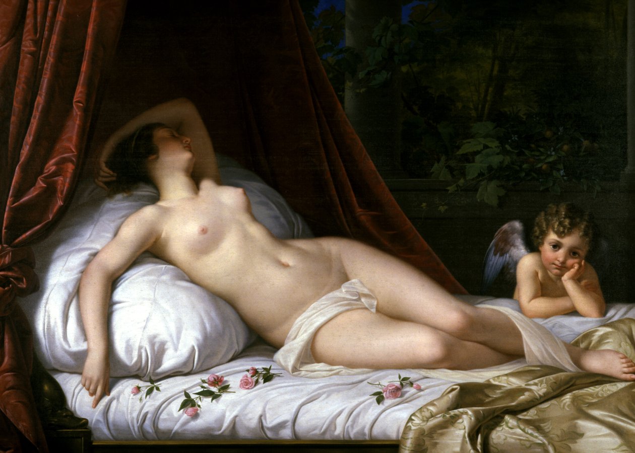 Makaava Venus Cupidon kanssa, 1839 tekijältä Emil Jacobs