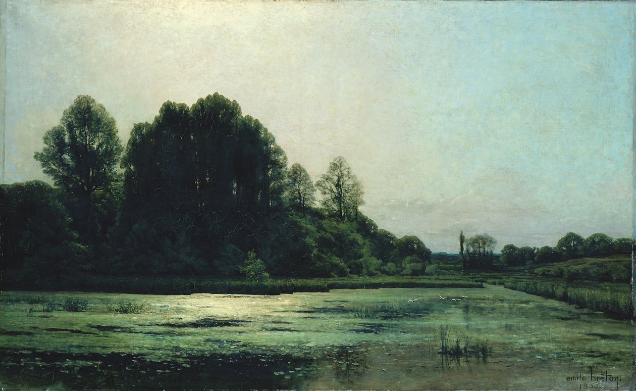 Maisema Cernayssa, 1866 tekijältä Emile Adelard Breton