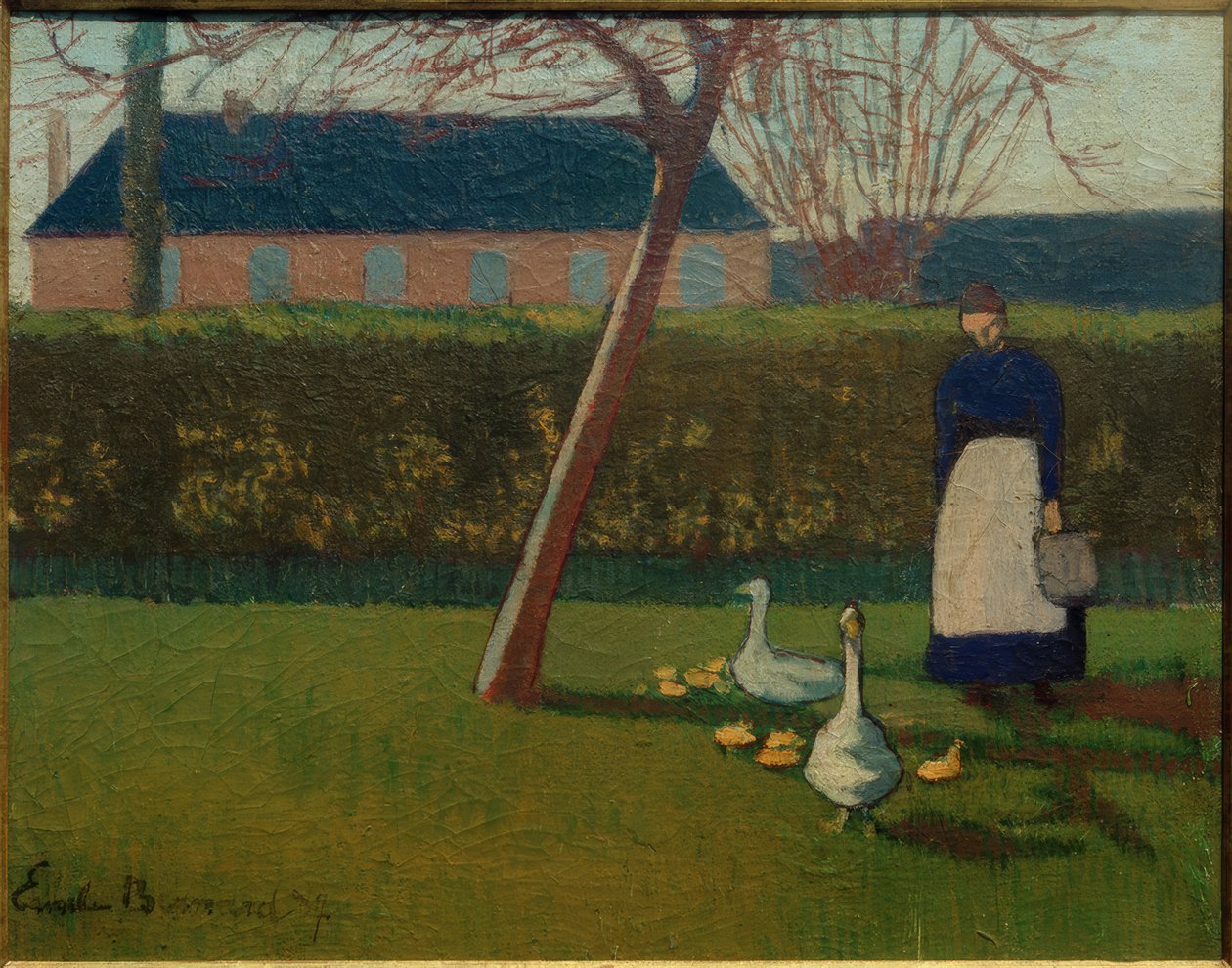 Frau mit Gänsen tekijältä Emile Bernard