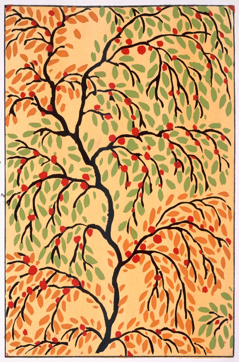 Kukkakimput ja lehdet n. 1925 (väri litho) tekijältä Émile Allain Séguy