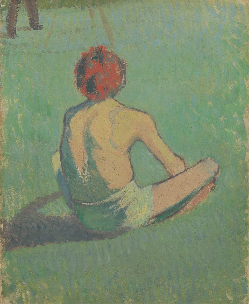 Poika istuu ruohikossa tekijältä Emile Bernard
