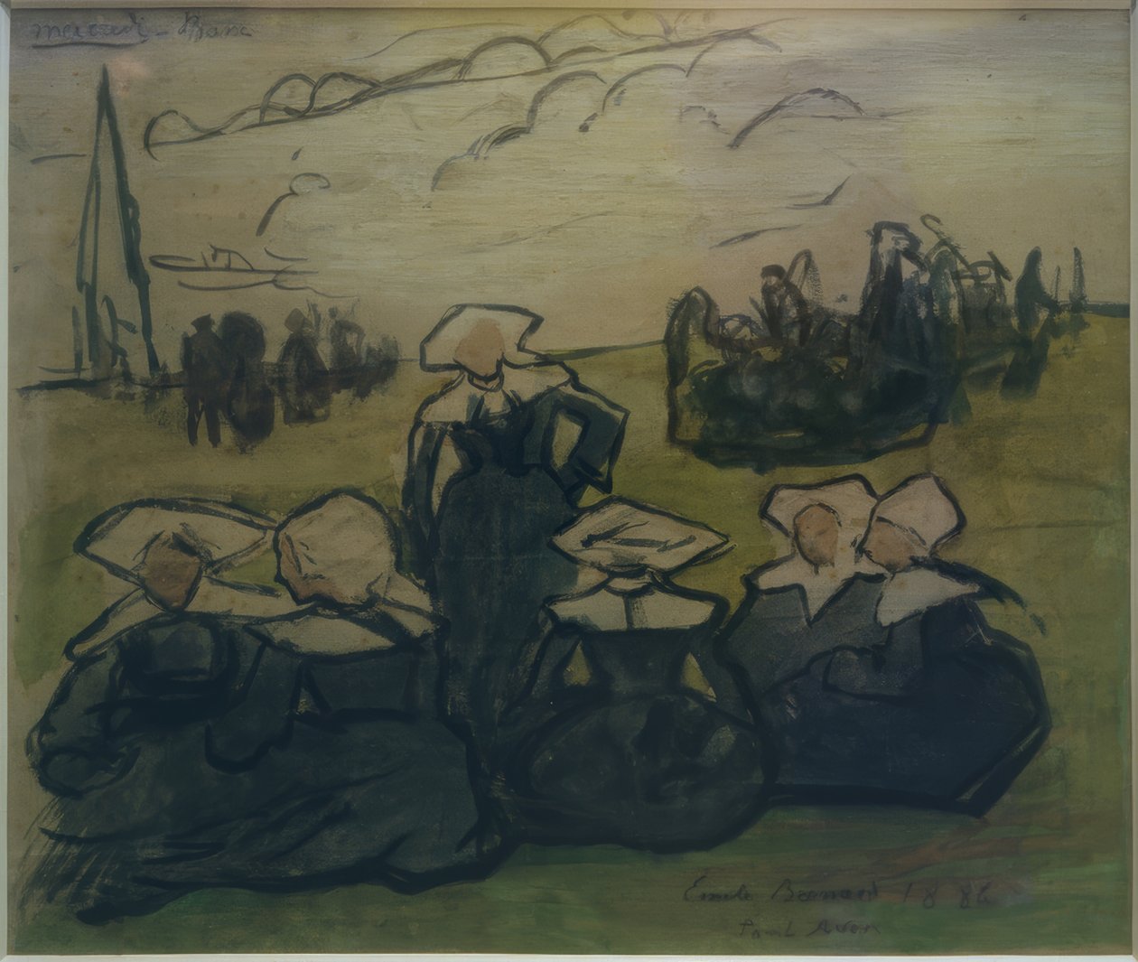 Bretonilaisia ​​naisia ​​niityllä tekijältä Emile Bernard