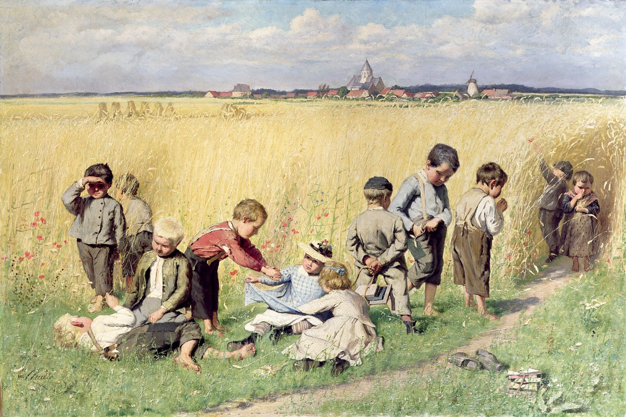 Huonekalut ja erilaiset esineet 1100- ja 1300-luvuilta tekijältä Emile Claus