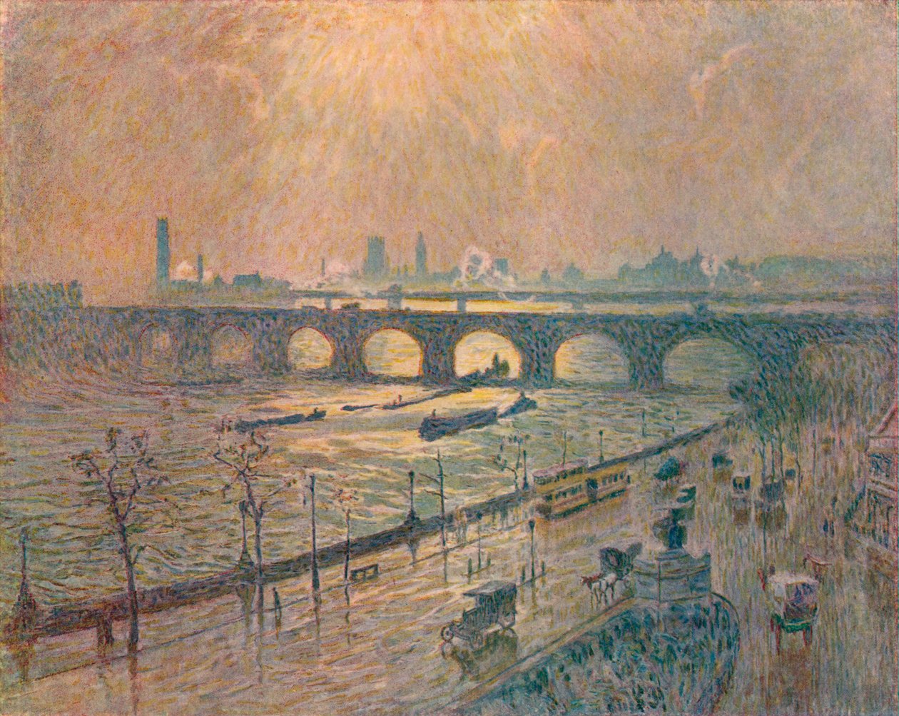 Waterloo Bridge - Sateinen päivä, 1917 tekijältä Emile Claus