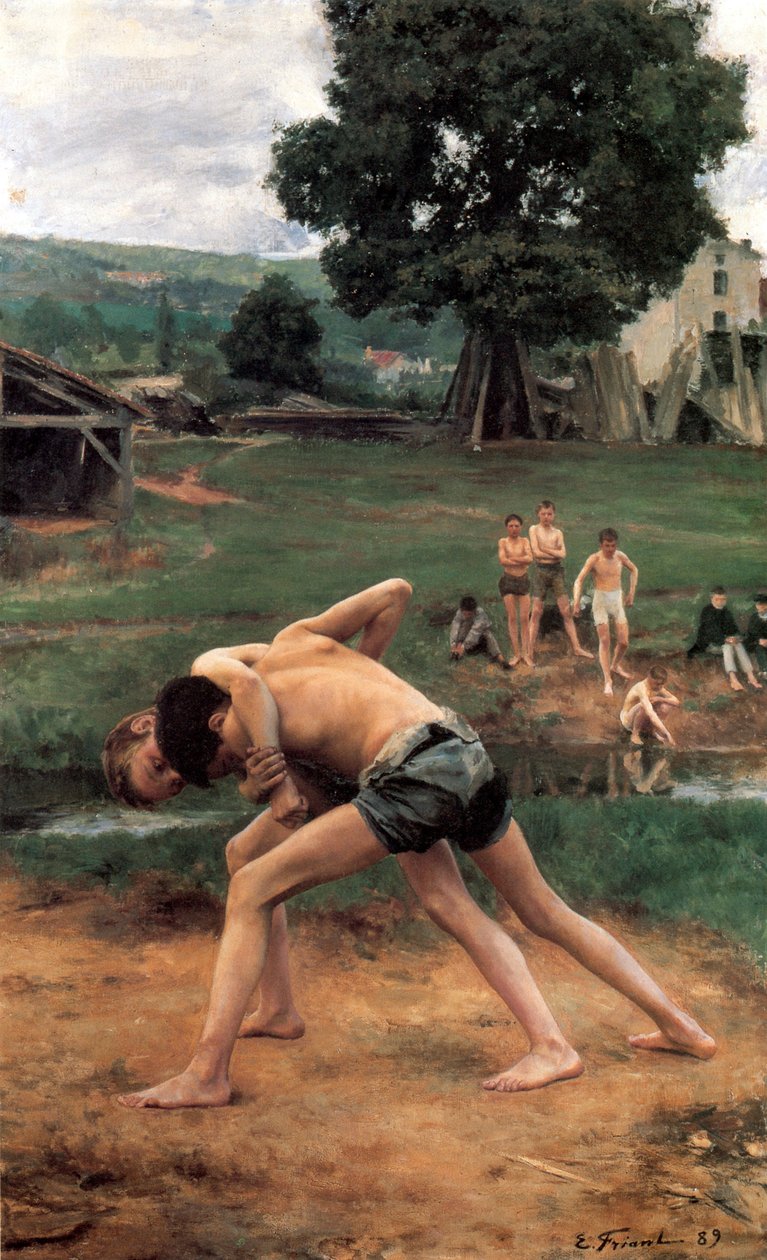 La Lutte Wrestling, 1889. tekijältä Emile Friant