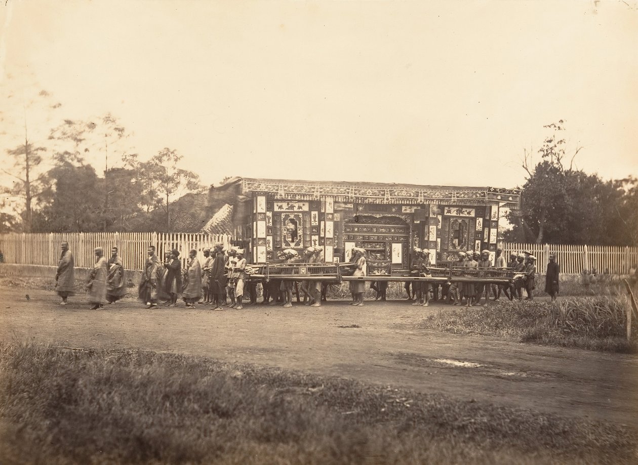 Hautaus, Cochinchina, 1866. tekijältä Emile Gsell