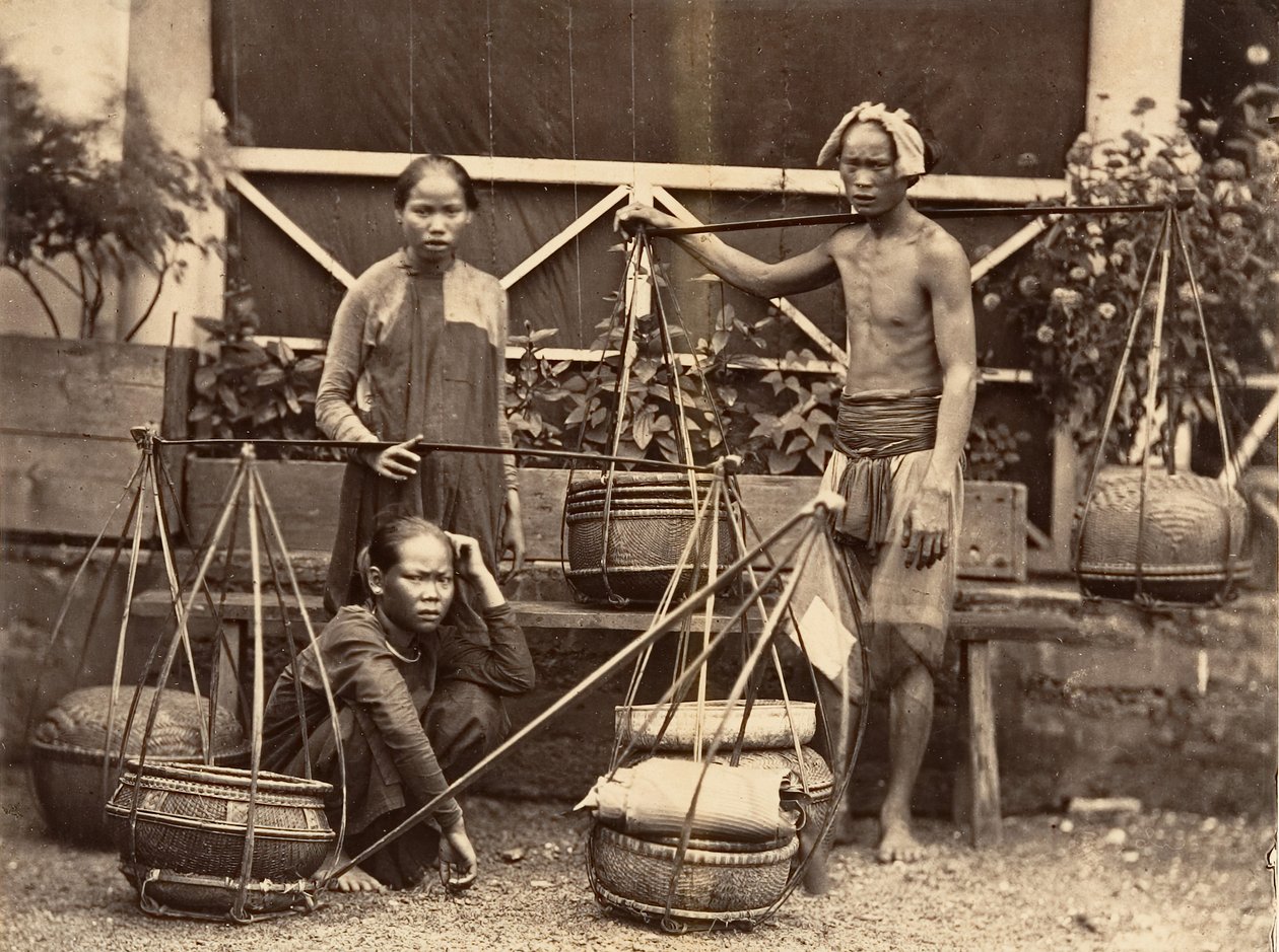 Hedelmäkauppiaat, Cochinchina, 1866. tekijältä Emile Gsell