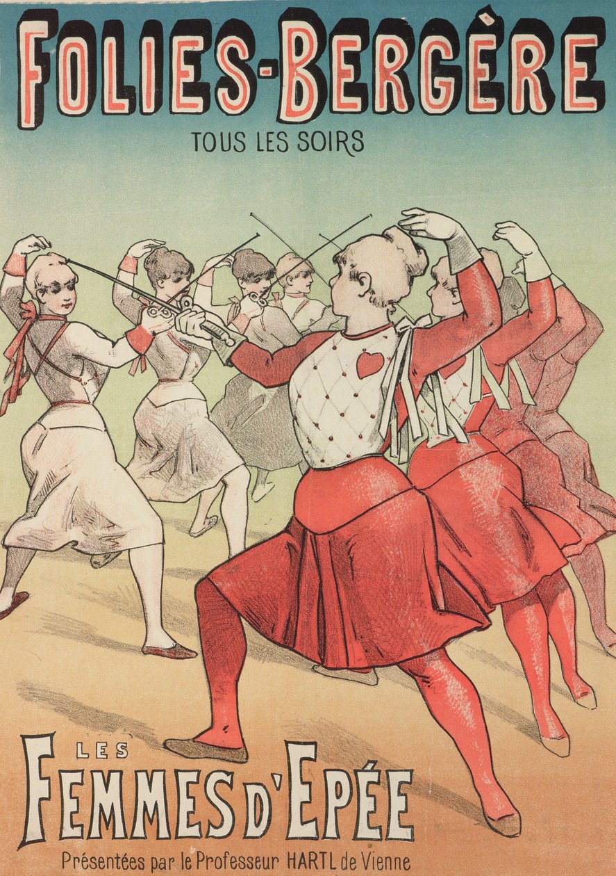 Swordswomen (väri litho) tekijältä Emile Levy