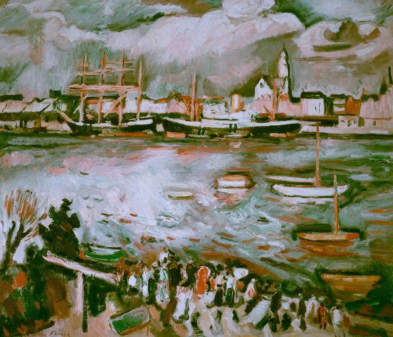 Antwerpenin satama tekijältä Emile Othon Friesz