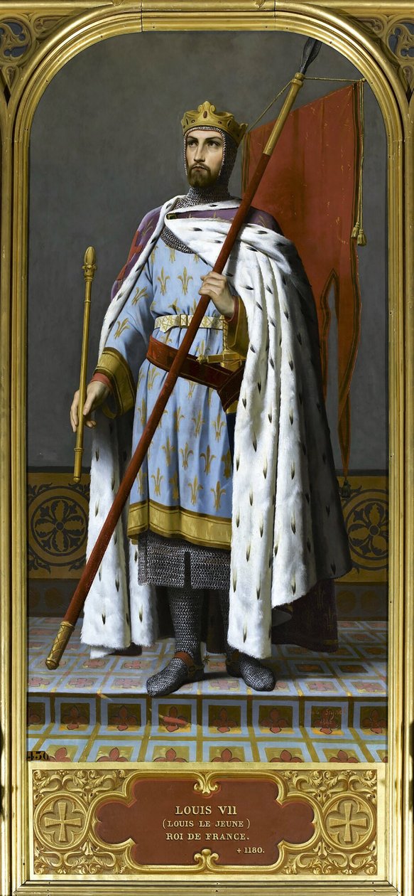Ranskan kuningas Ludvig VII 1120-1180, 1842. tekijältä Emile Signol