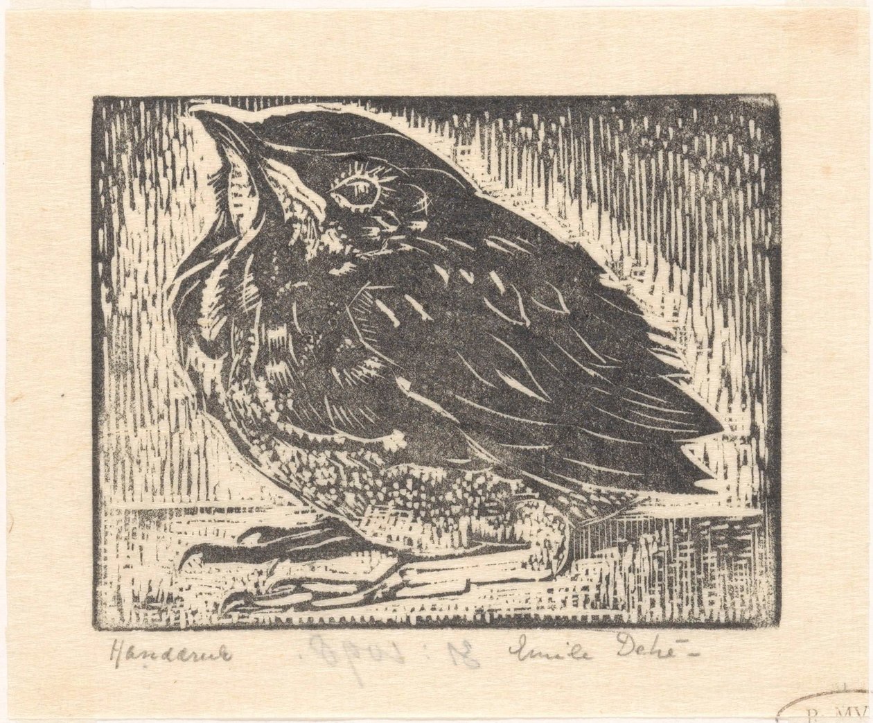 linnunpentu tekijältä Emilius Wilhelmus Dehé (signed by artist)