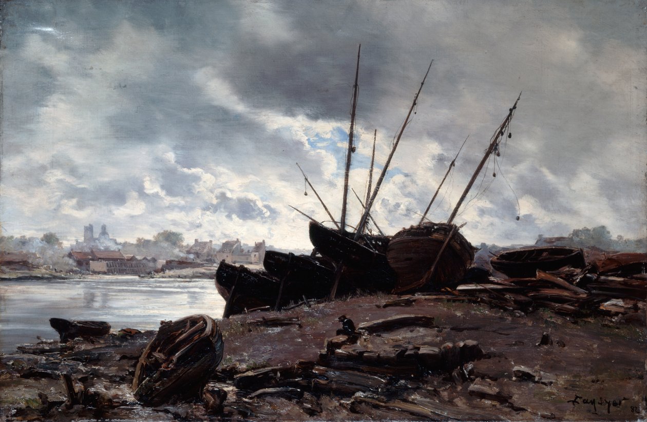 Veneet odottavat vuorovettä, 1882. tekijältä Emmanuel Lansyer