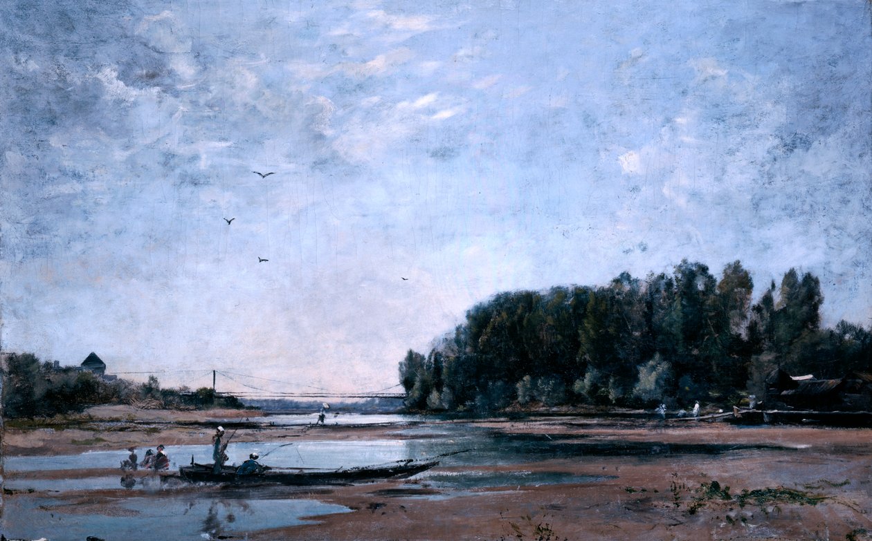 Kalastusveneet Loiren varrella, 1865 tekijältä Emmanuel Lansyer