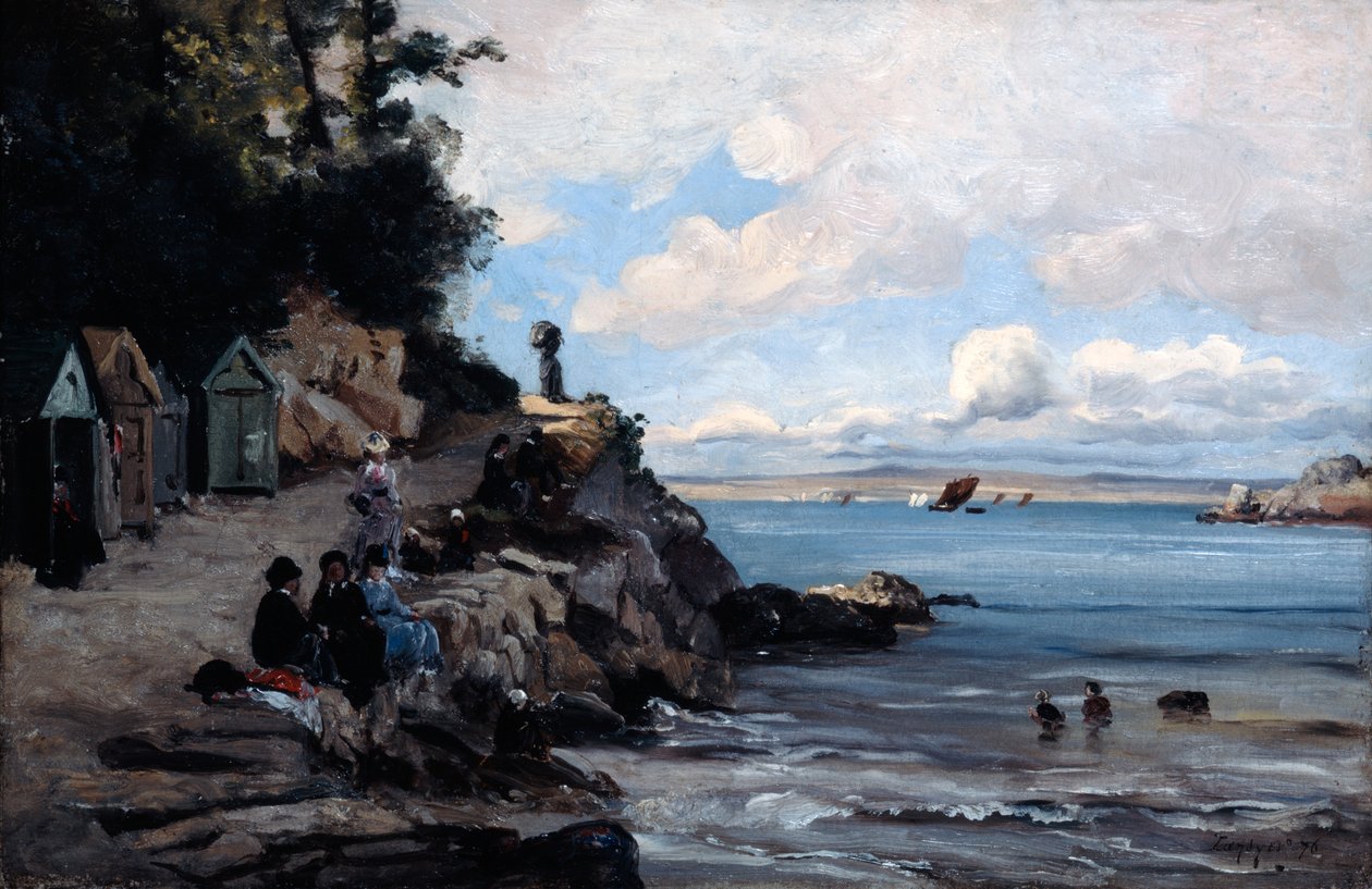 Lauantai Womans Bathing Beachillä, 1876. tekijältä Emmanuel Lansyer