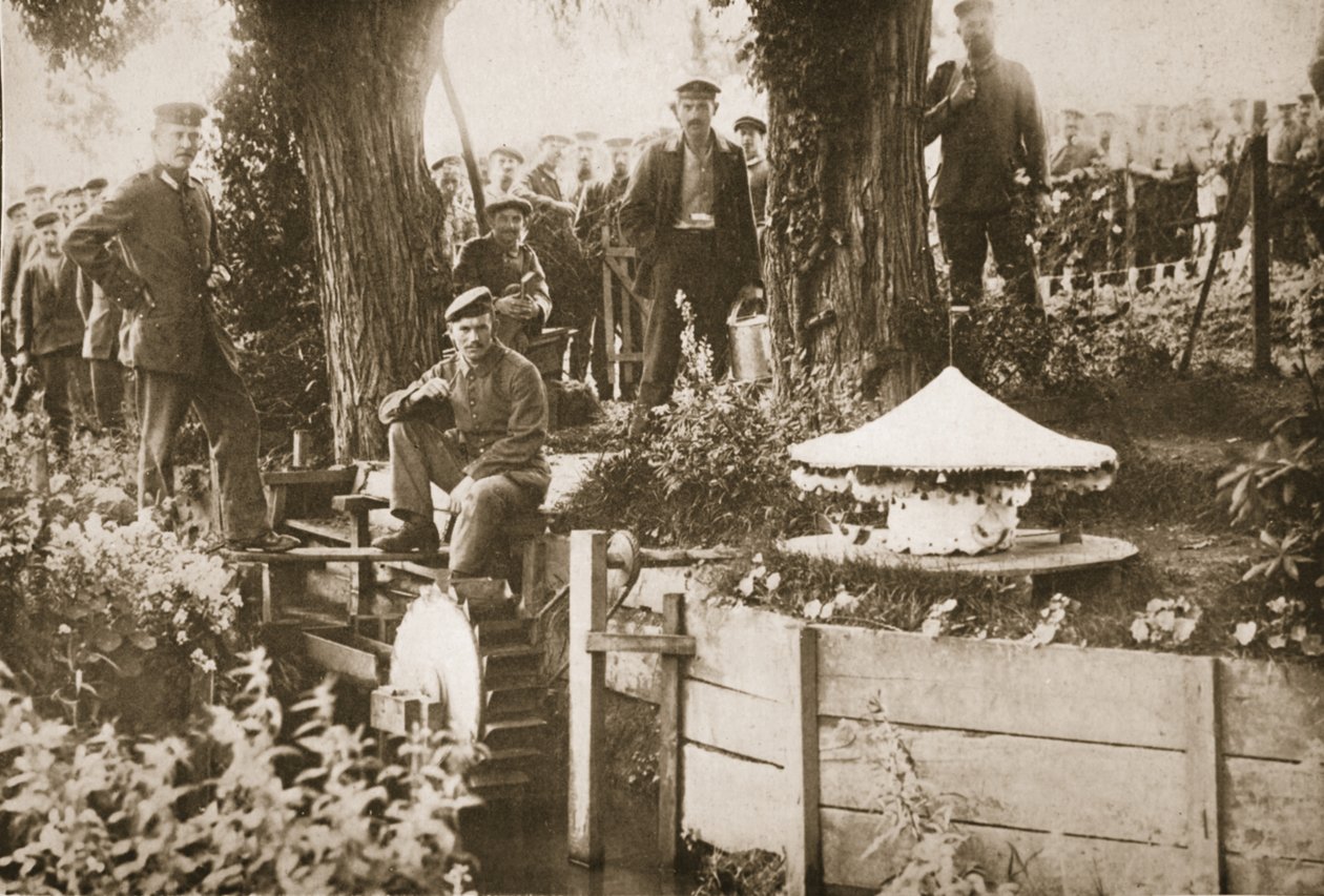 Mallivesimylly, Eastcote, kuvitus saksalaisista vangeista Isossa-Britanniassa (syväpaino) tekijältä English Photographer