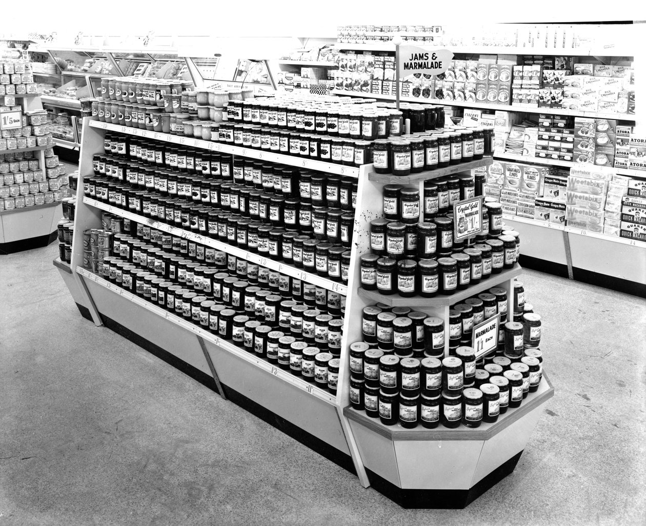 Hillo- ja marmeladikäytävä, Woolworths-myymälä, 1956 tekijältä English Photographer