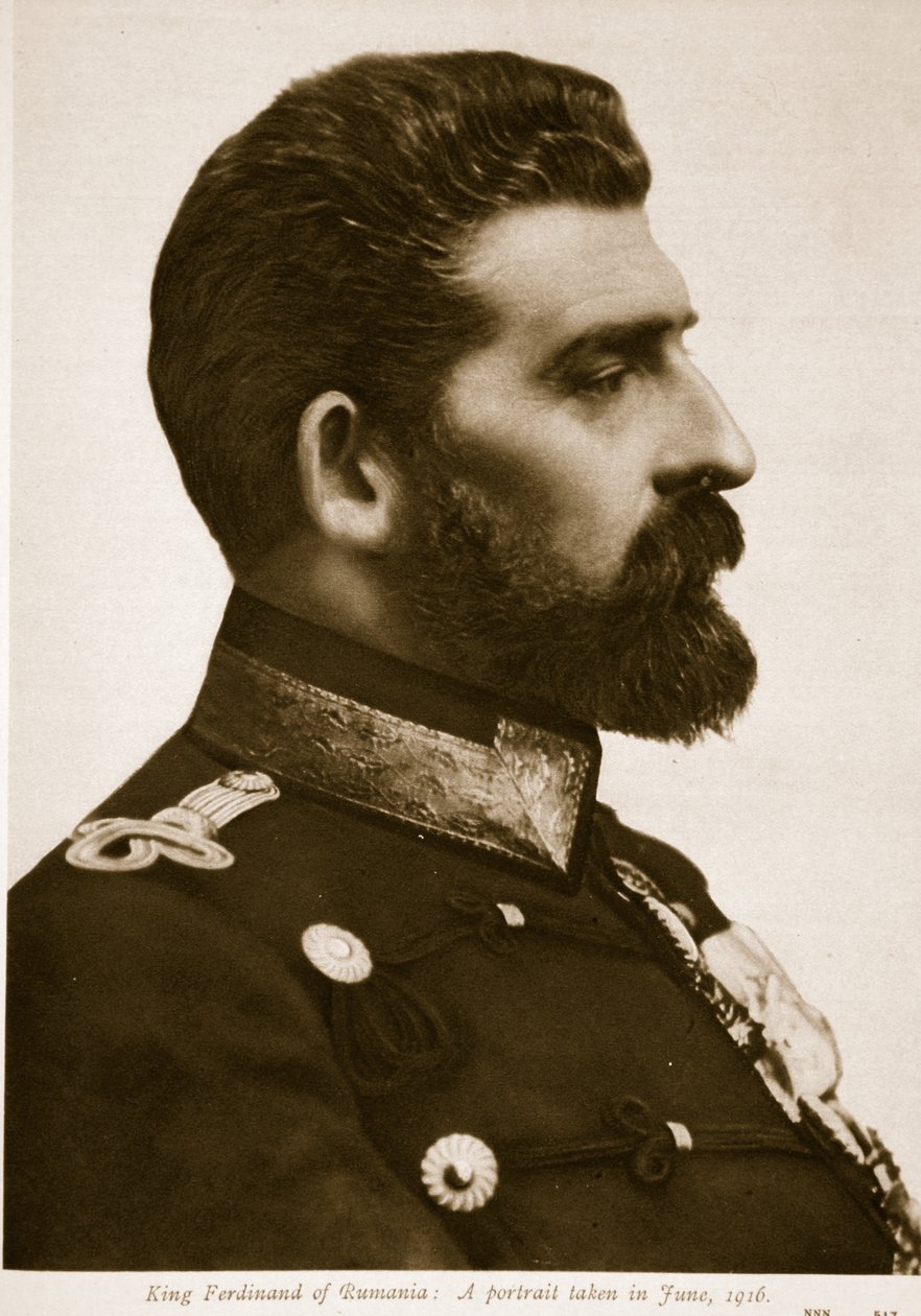Romanian kuningas Ferdinand: Muotokuva otettu kesäkuussa 1916 tekijältä English Photographer