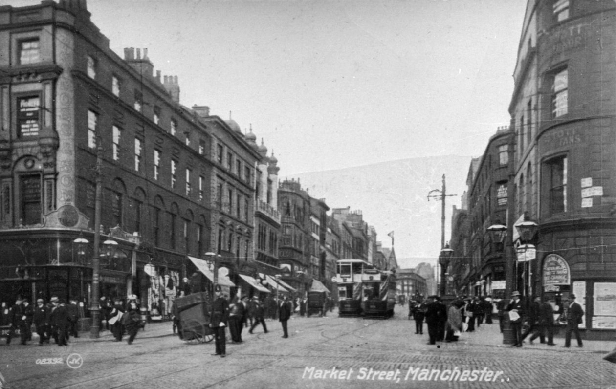 Market Street, Manchester, n. 1910 tekijältä English Photographer