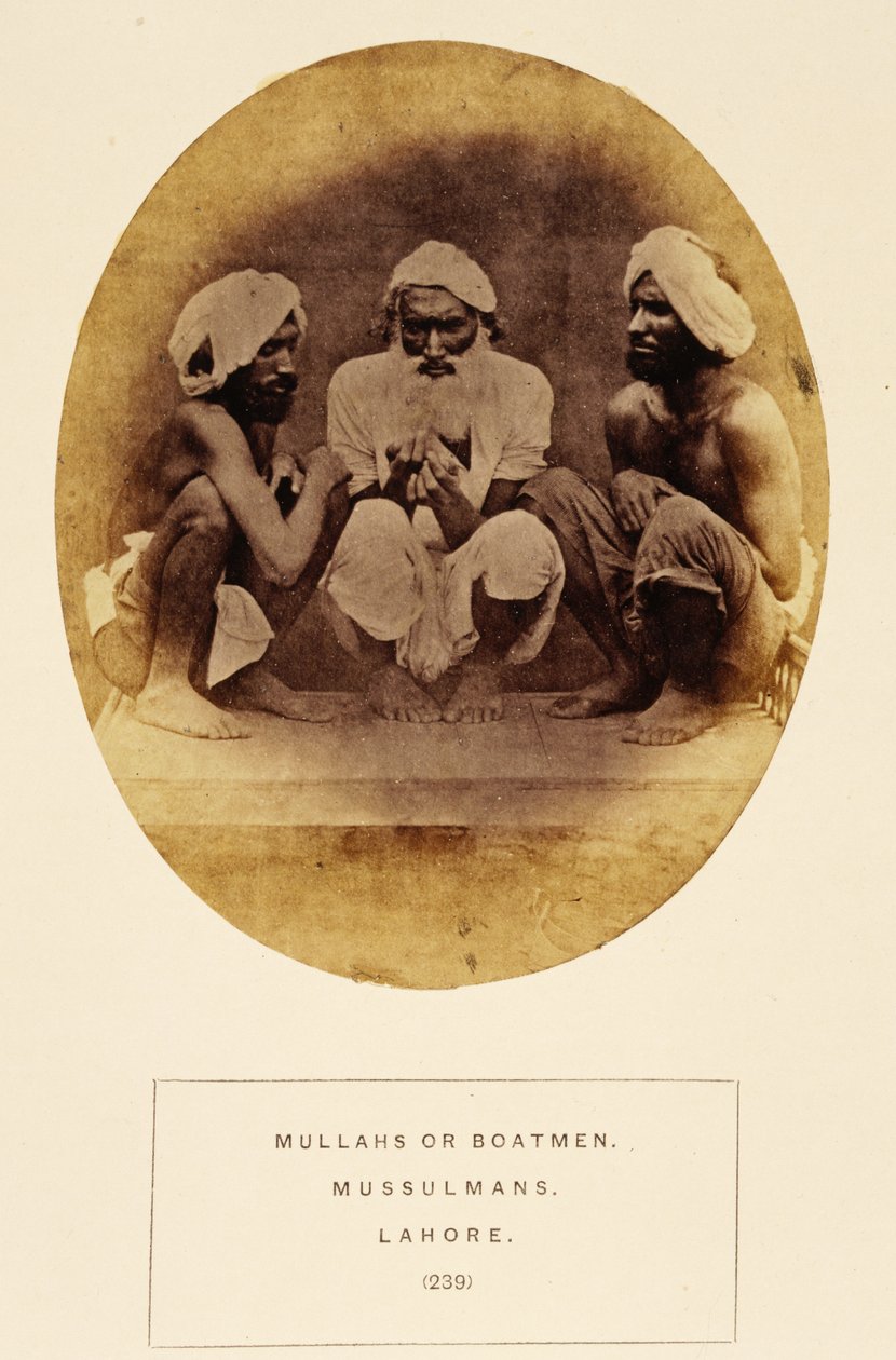 Mullahs or Boatmen, Mussulmans, Lahore, J. Forbes Watsonin teoksesta The People of India, julkaistu 1868 (albumiprintti) tekijältä English Photographer