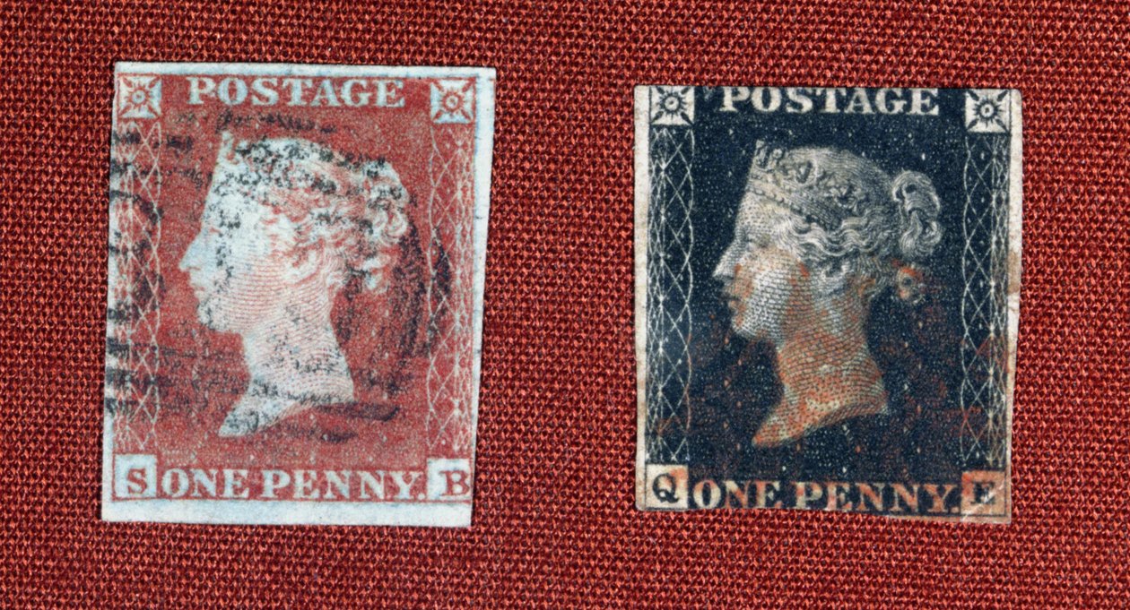 Penny Black ja Penny Red, 1850 (muste paperille) tekijältä English Photographer