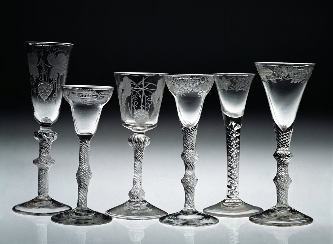 Air-twist lasit, 1750-60 (lasi) tekijältä English School