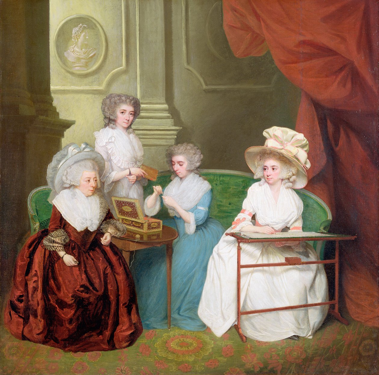 Lady Jane Mathew ja hänen tyttärensä, noin 1790 tekijältä English School