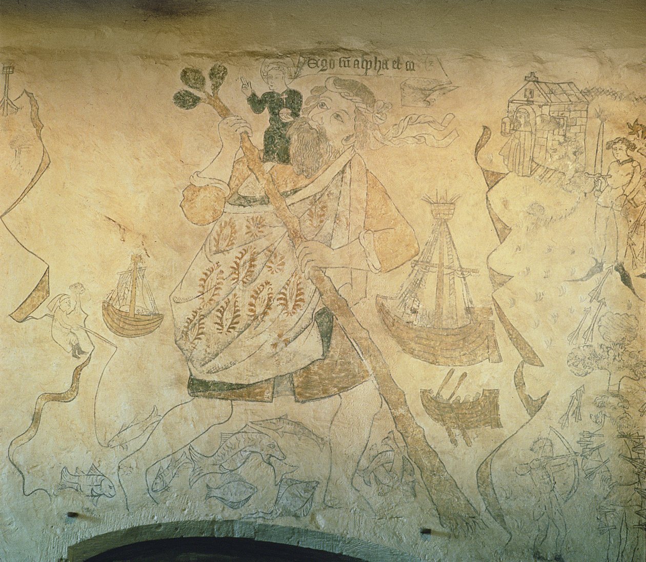 St. Christopher, n. 1440 (seinämaalaus) tekijältä English School