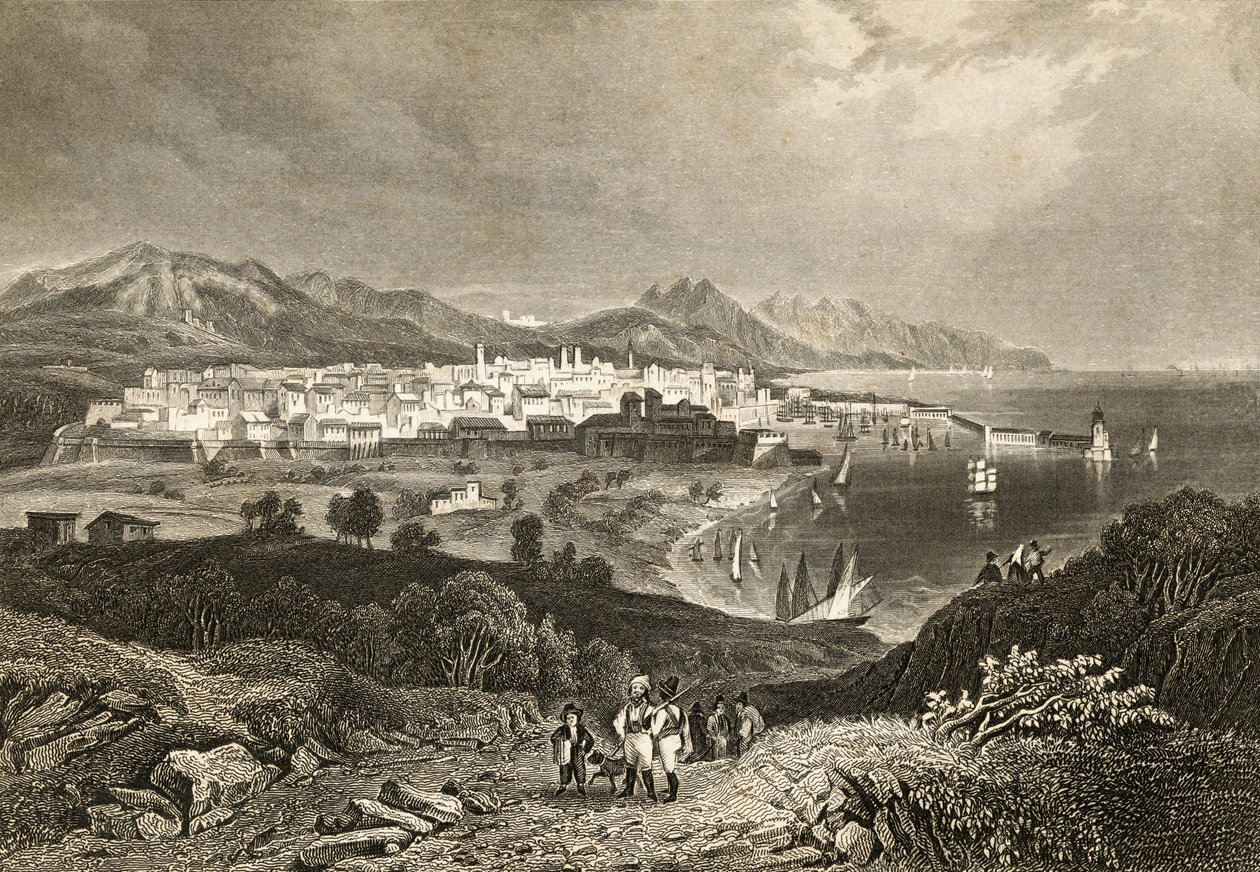 Näkymä Barcelonaan, 1800-luvun alku tekijältä English School